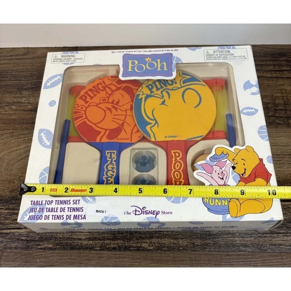 Vintage Winnie the Pooh Table Top Tennis Game Paddles Ball Net New Open Box